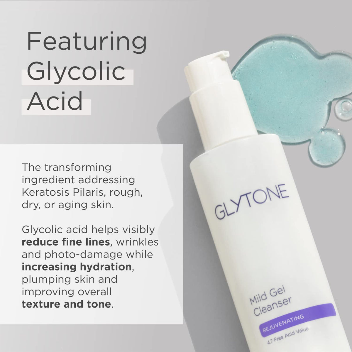 GLYTONE Mild Gel Cleanser foam—gentle daily cleansing and hydration.