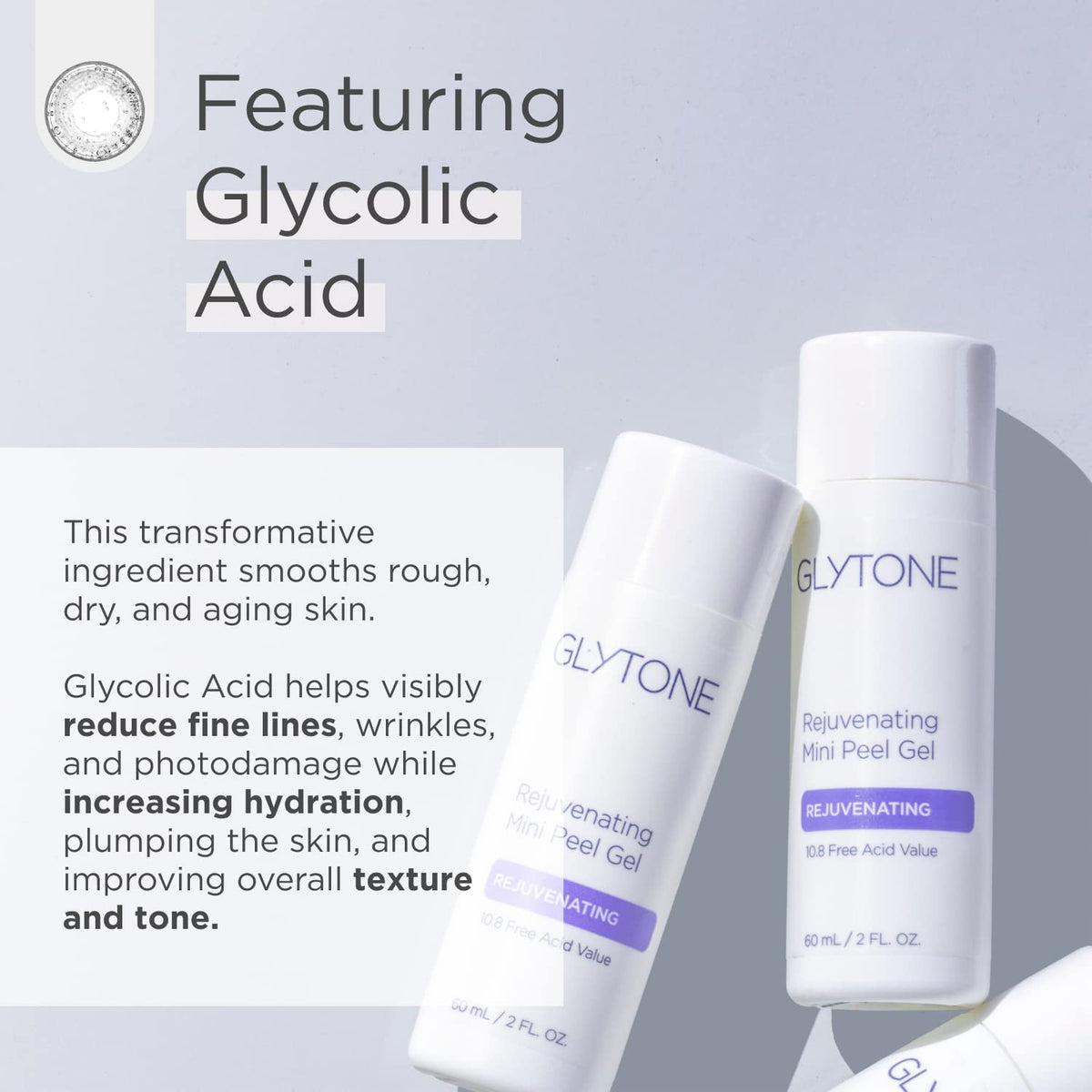 Front packaging view of Glytone Rejuvenating Mini Peel Gel