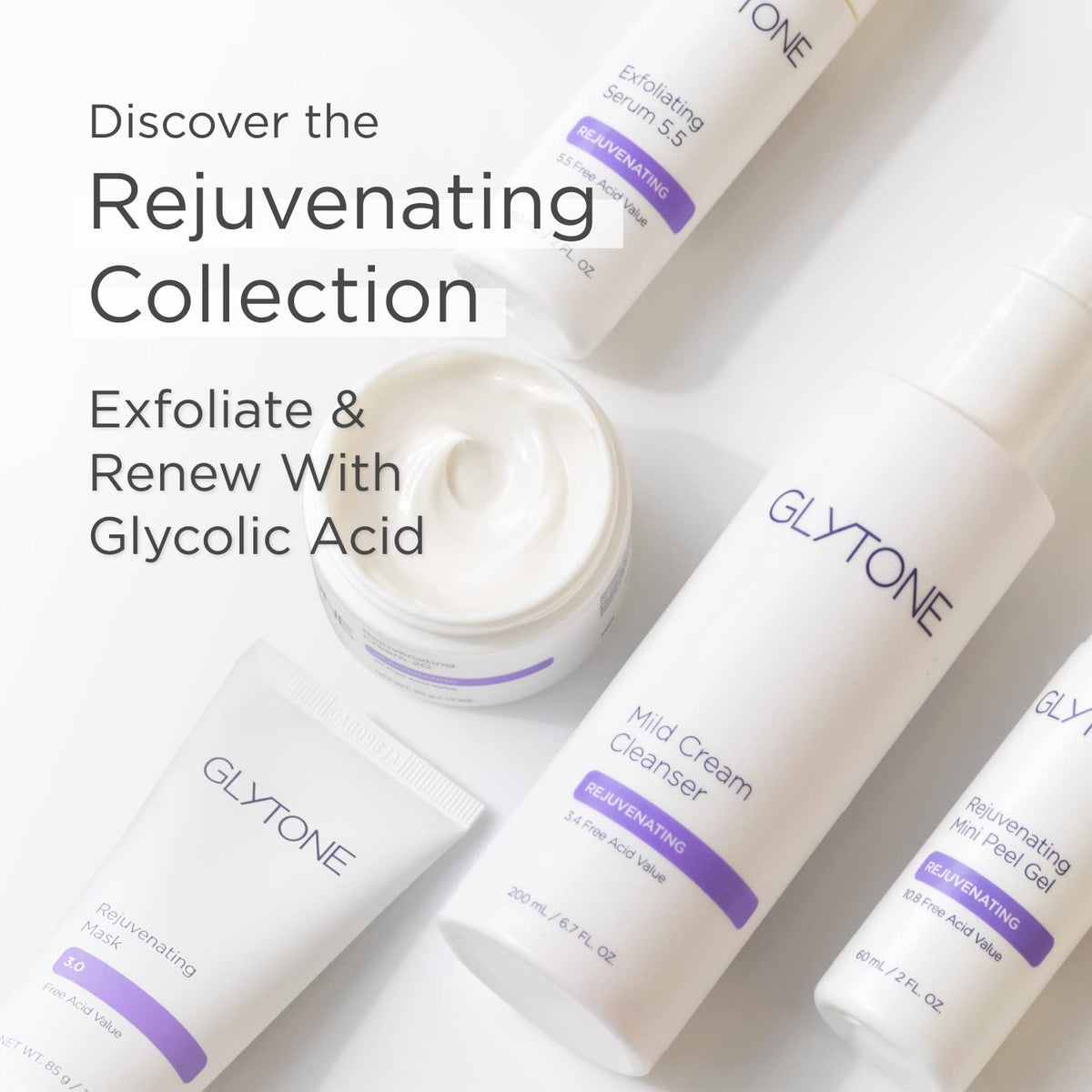 Glytone Rejuvenating Mini Peel Gel bottle ready to rinse