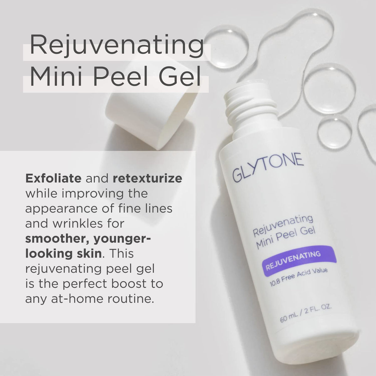 Close-up of Glytone Rejuvenating Mini Peel Gel texture for gentle exfoliation