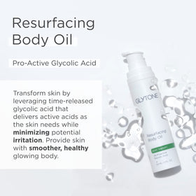 Glytone Resurfacing Body Oil being used in shower for soft skin
