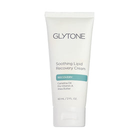 Glytone Soothing Lipid Recovery Cream jar closeup showing rich barrier-supporting moisturizer for dry, sensitive skin.