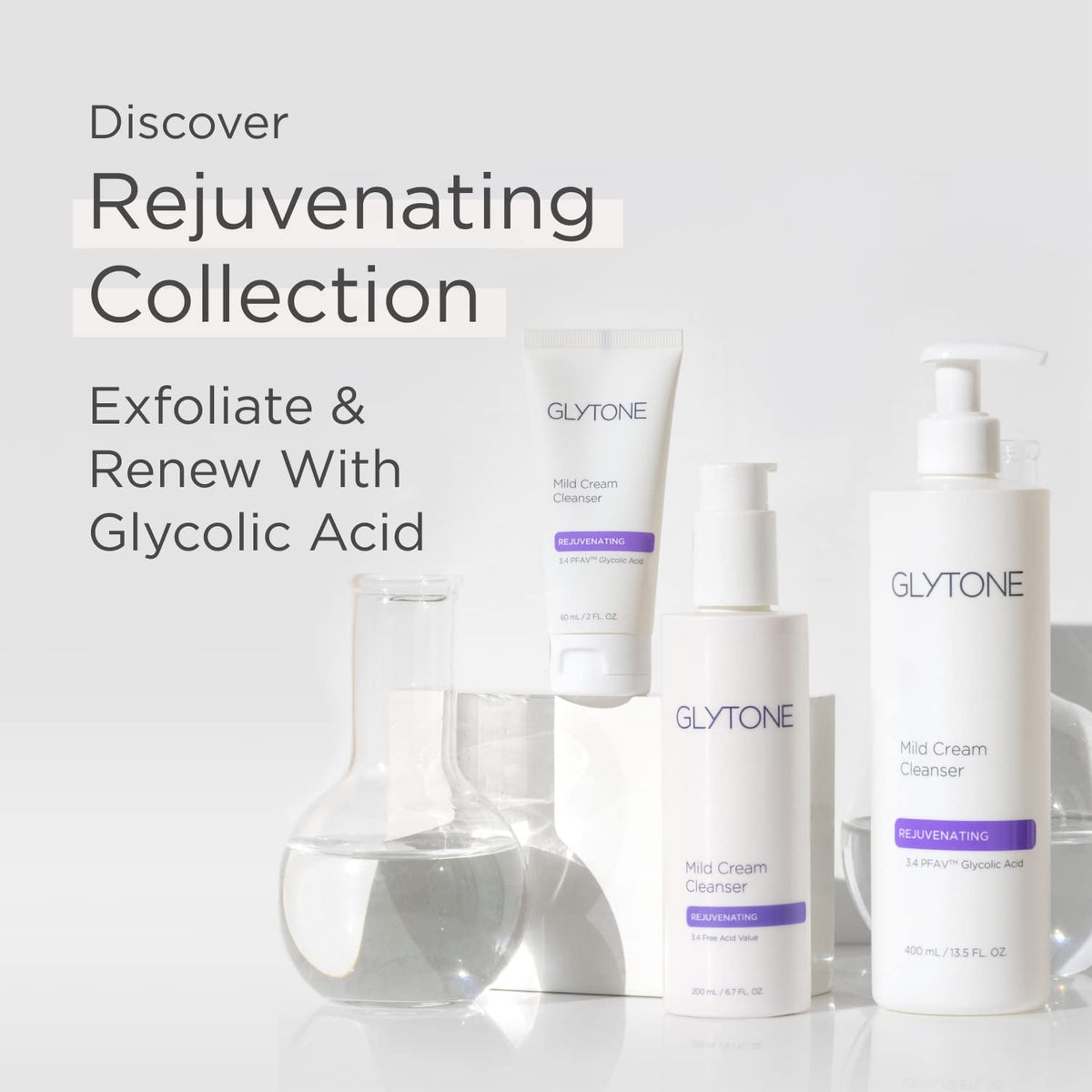 GLYTONE vegan fragrance-free badge—cleanser designed for sensitive skin.