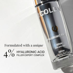 Application scene demonstrates quick daily hydration with G.M. COLLIN Hyaluronic Filler Serum.