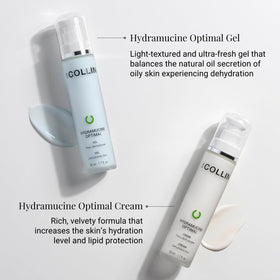 Hydramucine Optimal Cream jar with embossed lid indicating premium formula and firming feel