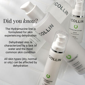 G.M. COLLIN Hydramucine Optimal Serum application routine image promotes easy moisture care.