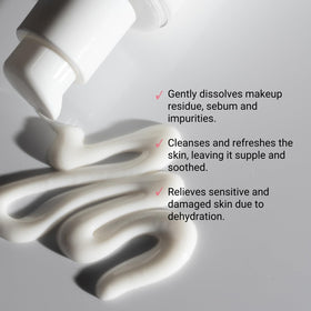 G.M. COLLIN Sensiderm Cleansing Milk texture emulsion on hand delivers a soothing cleanse