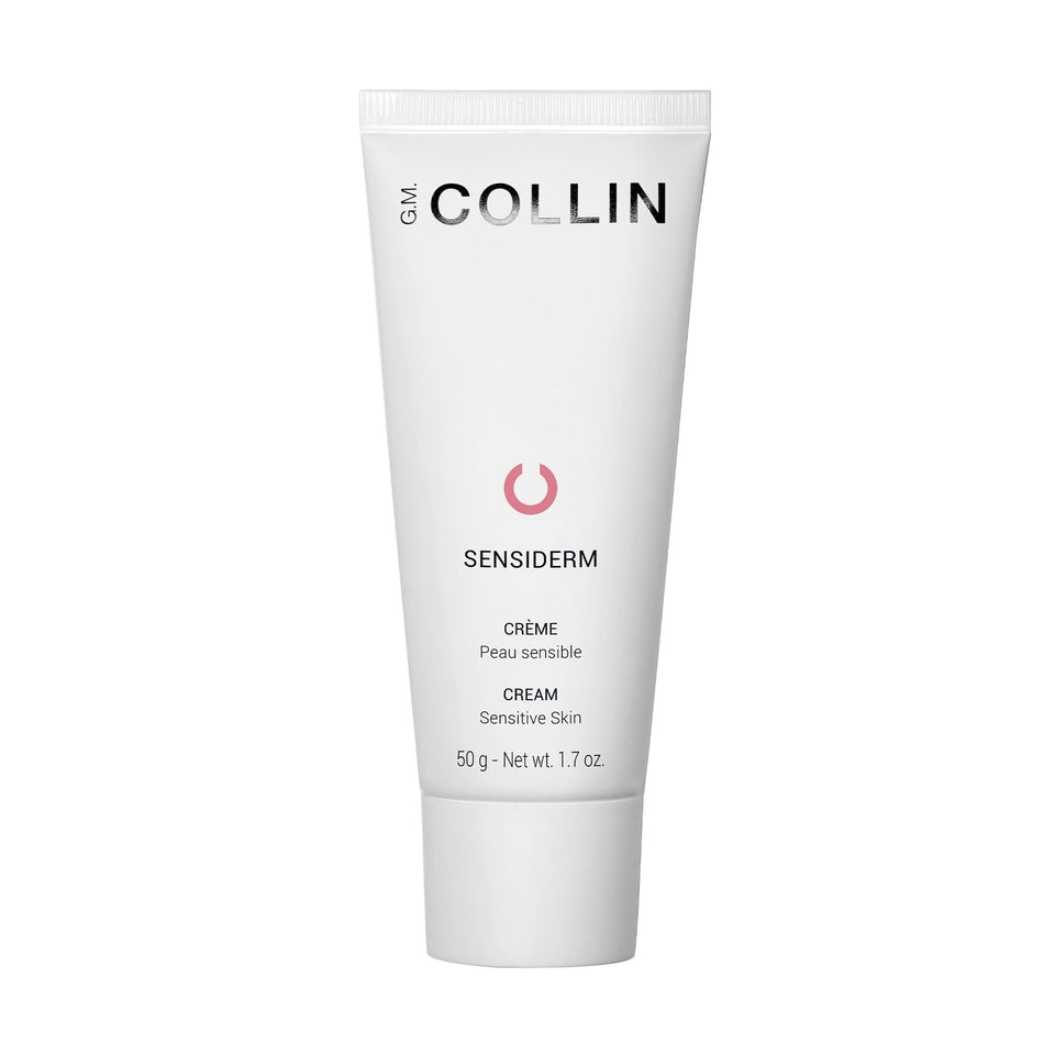 G.M. COLLIN Sensiderm Cream jar demonstrates silky texture for sensitive skin.