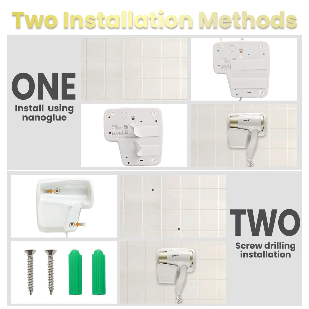 GMDQ compact design fits bathrooms with limited counter space and mirrors