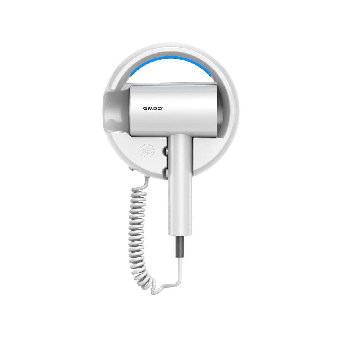 GMDQ hotel wall mount hair dryer with night light for easy night grooming.
