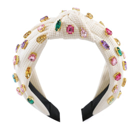 Gmmidea crystal rhinestones headband showcases wide band detail for secure all-day wear.