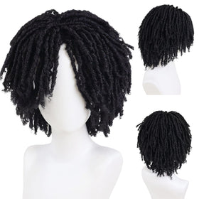 GNIMEGIL mens dreadlock wig in black curly for versatile daily wear