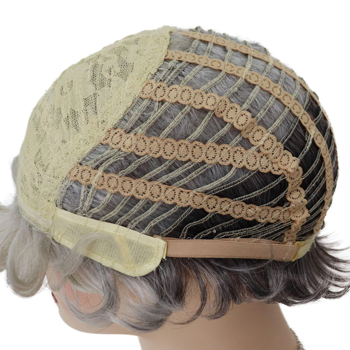 GNIMEGIL short gray wig for seniors cosplay-ready grandma wig for themed events.