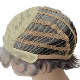 GNIMEGIL short gray wig for seniors cosplay-ready grandma wig for themed events.