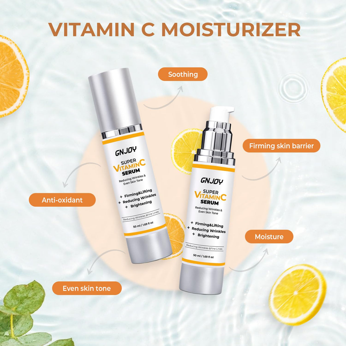 GNJOY Vitamin C Serum for mature skin supports hydration and resilience on visible signs.
