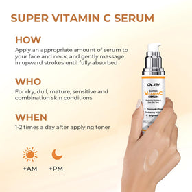 GNJOY Vitamin C Serum packaging labels highlight key ingredients and benefits.