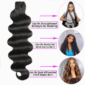 GNVO 12A body wave bundles 22 inches, premium Brazilian virgin hair with natural flow