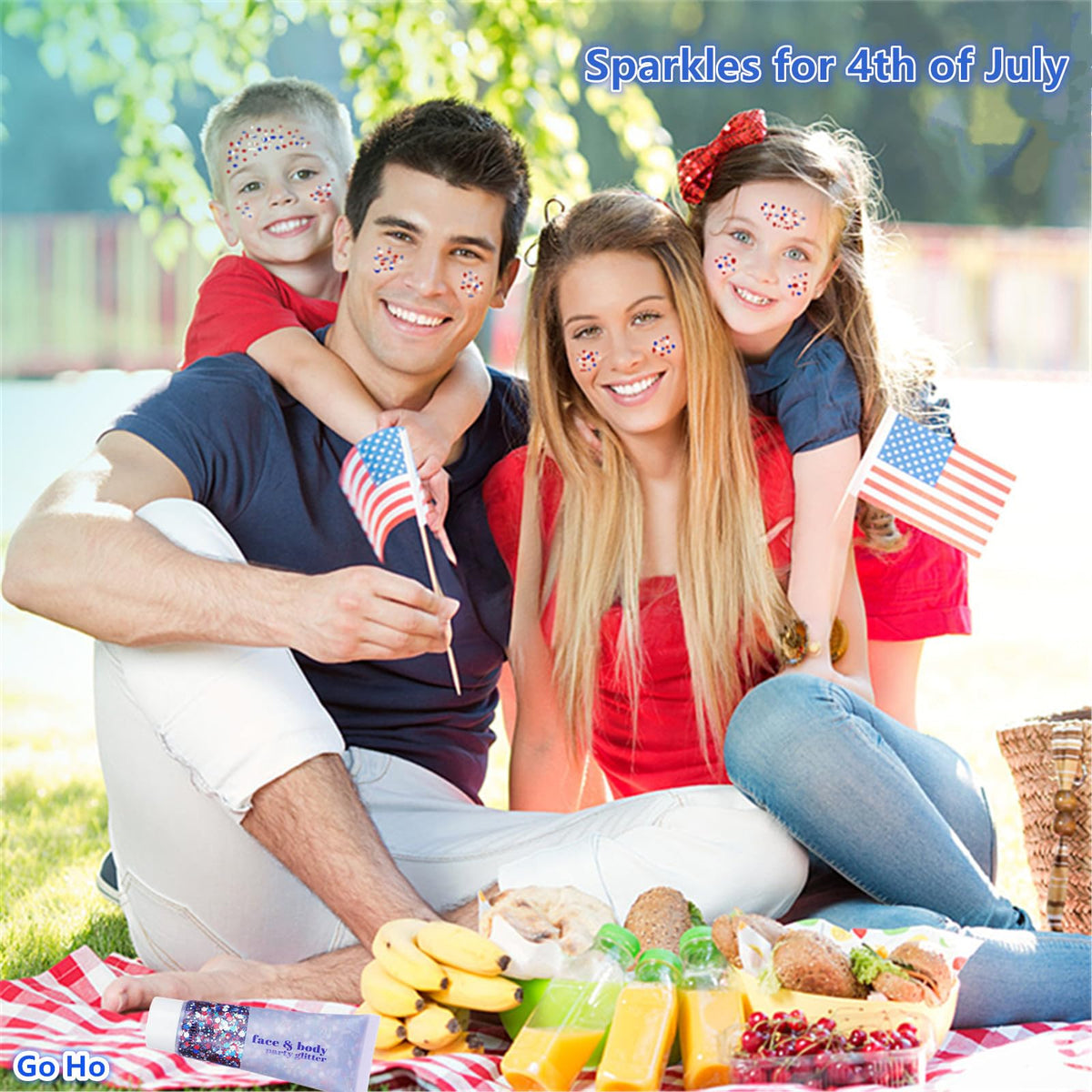 Go Ho star sunglasses trio completes a bold Fourth of July look