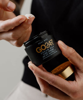 GO247 Cream Wax hair-styling in action shows controlled shaping and frizz control