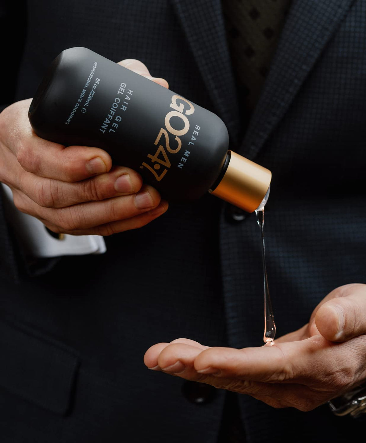 GO247 Hair Gel can be applied wet or dry for versatile control.