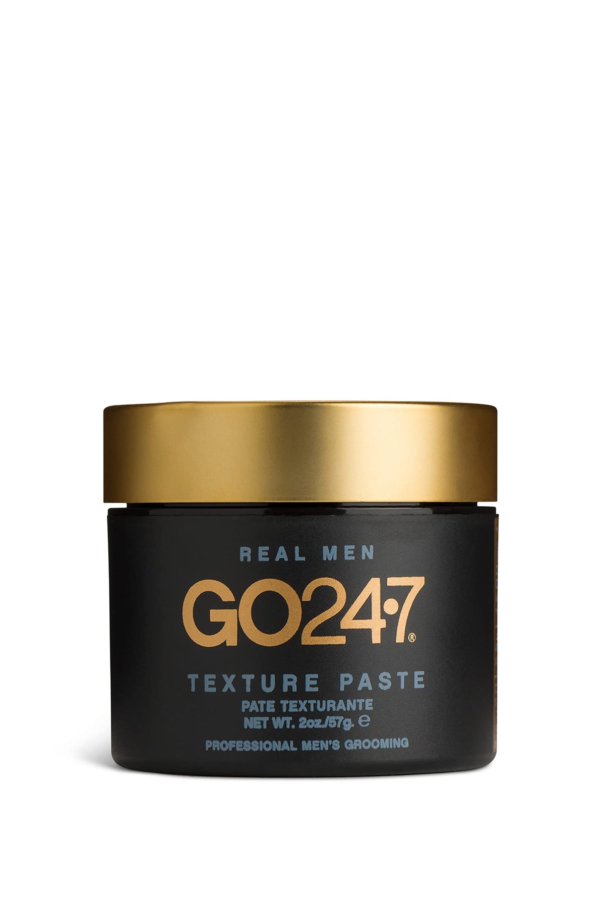 GO247 Texture Paste packaging view with compact 2 oz tin for on-the-go styling