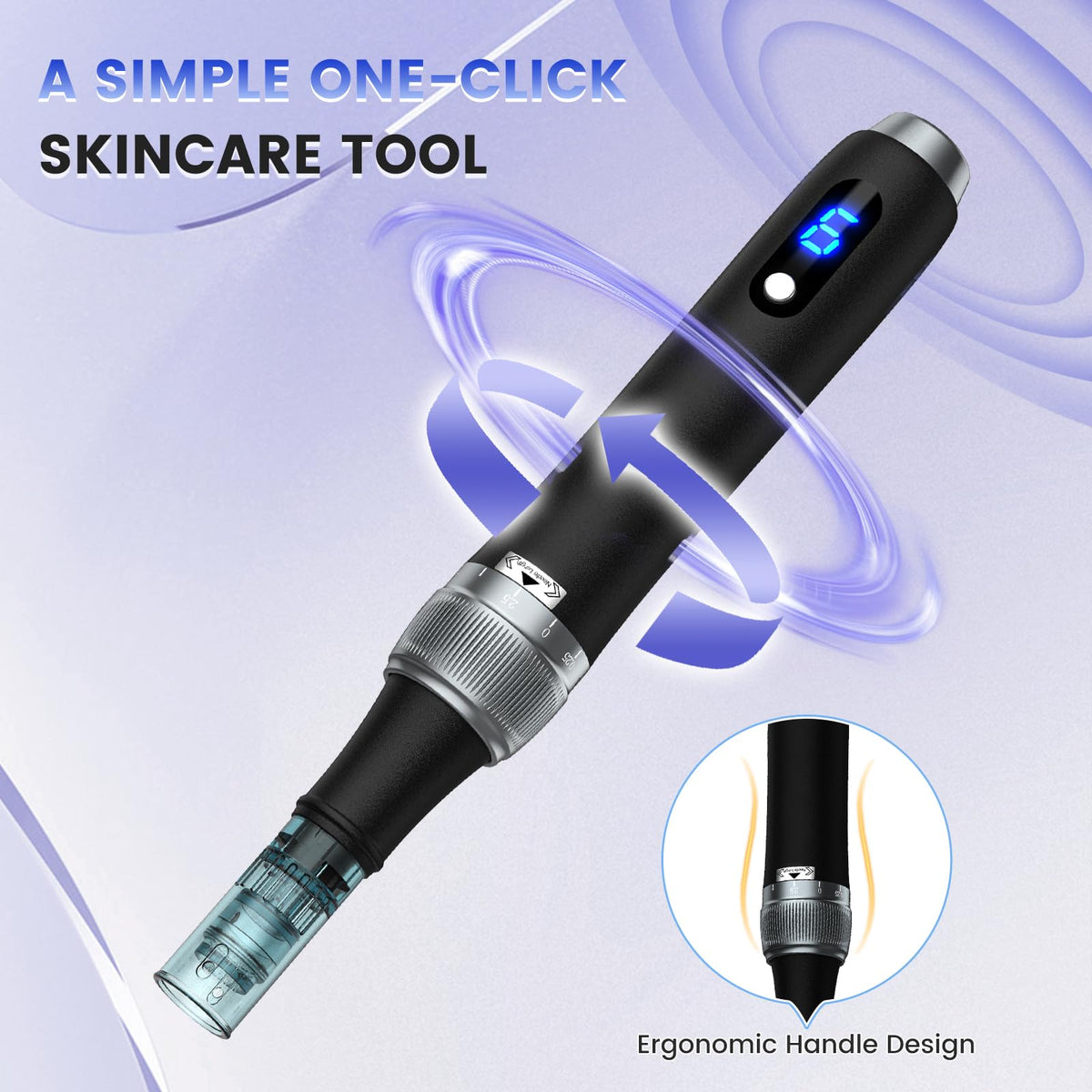 Goanpebl derma roller pen compact design, easy portability for travel.