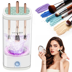 Goanpebl automatic makeup brush cleaner in action for spotless brushes.