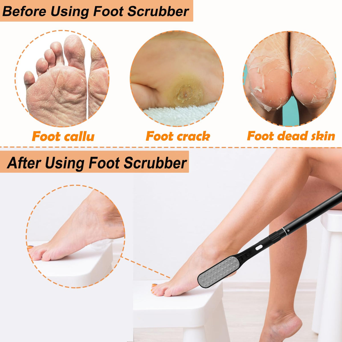 Gobiteli foot scrubber hanging design keeps tools within easy reach.