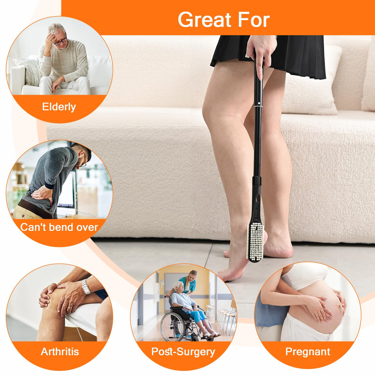 Gobiteli foot scrubber for shower use simplifies cleaning after bathing.