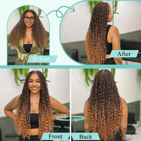 Goday Boho Braiding 20-inch wet and wavy texture close-up.
