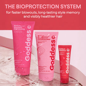Goddess Maintenance BioTech Restorative Conditioner in a shower setting for daily use.