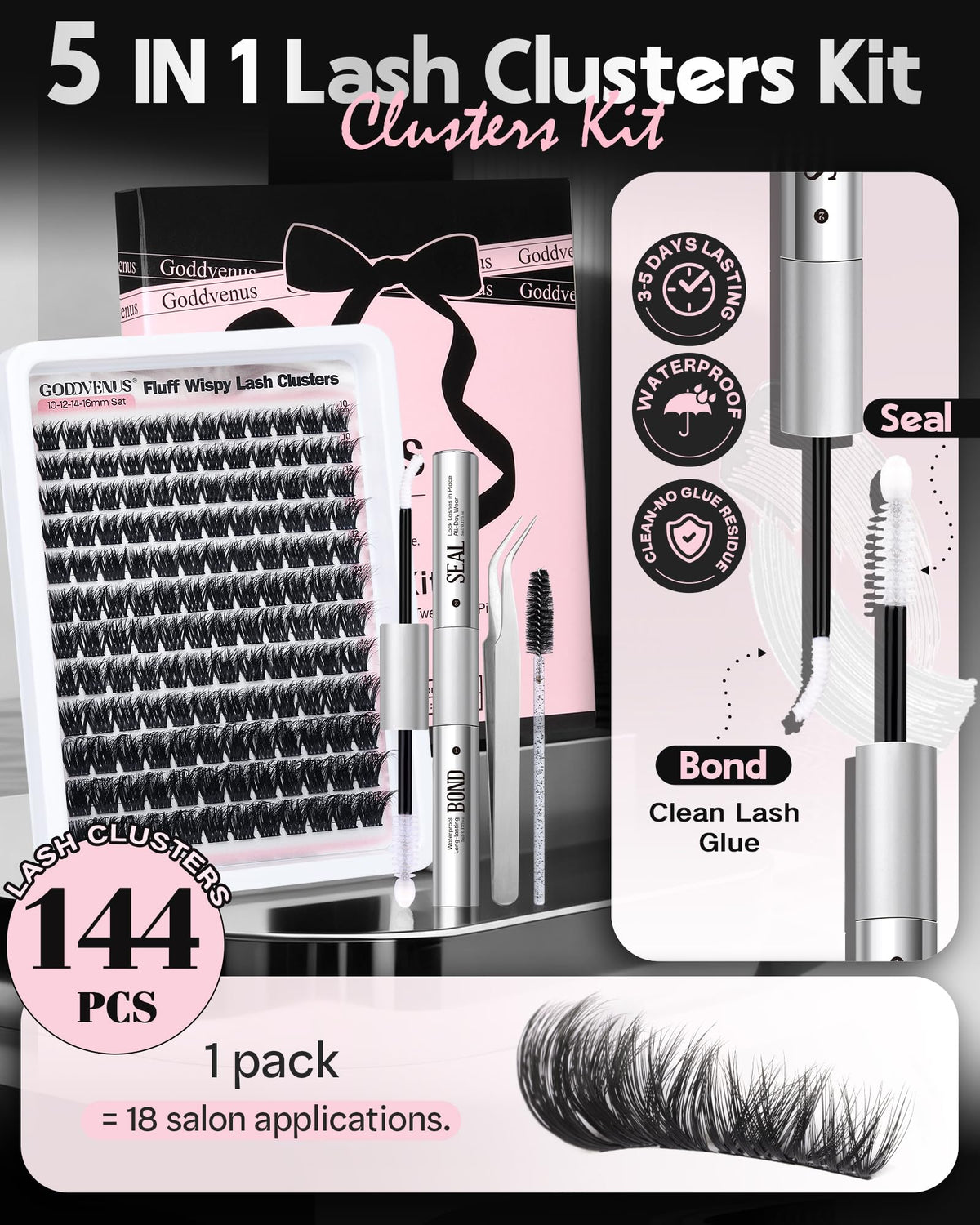 Goddvenus 10-18mm wispy lashes for customizable cat-eye or doll-eye looks.