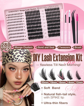 Goddvenus crystal-clear lash cluster glue for strong, waterproof adhesion.