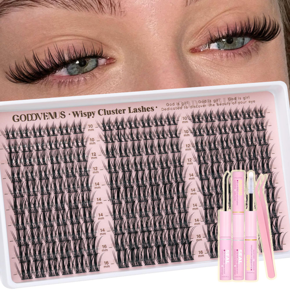 Goddvenus manga lash clusters kit with 10-16mm range for customizable manga eye shape