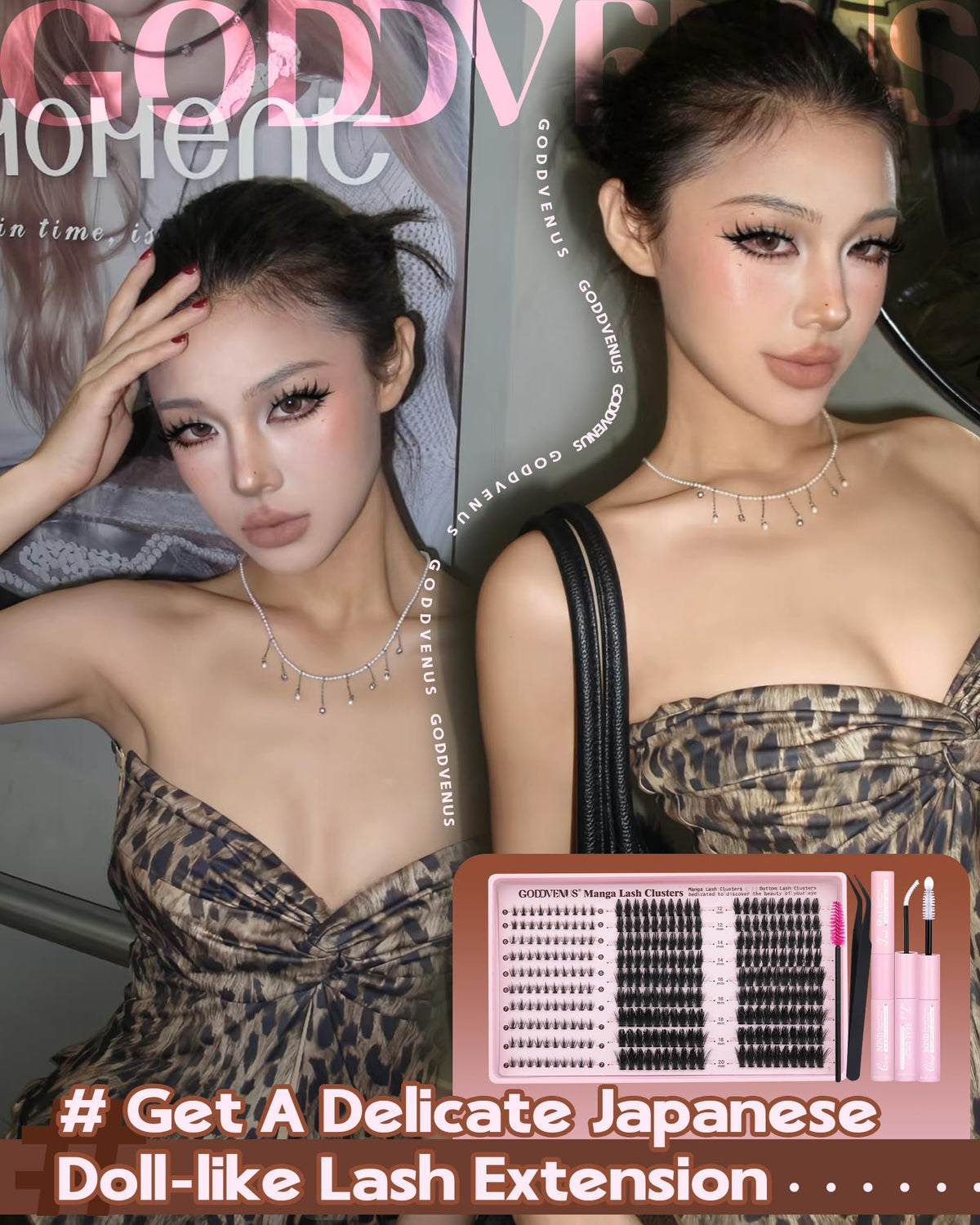 Goddvenus manga lash clusters kit bottom lashes for complete eye definition.