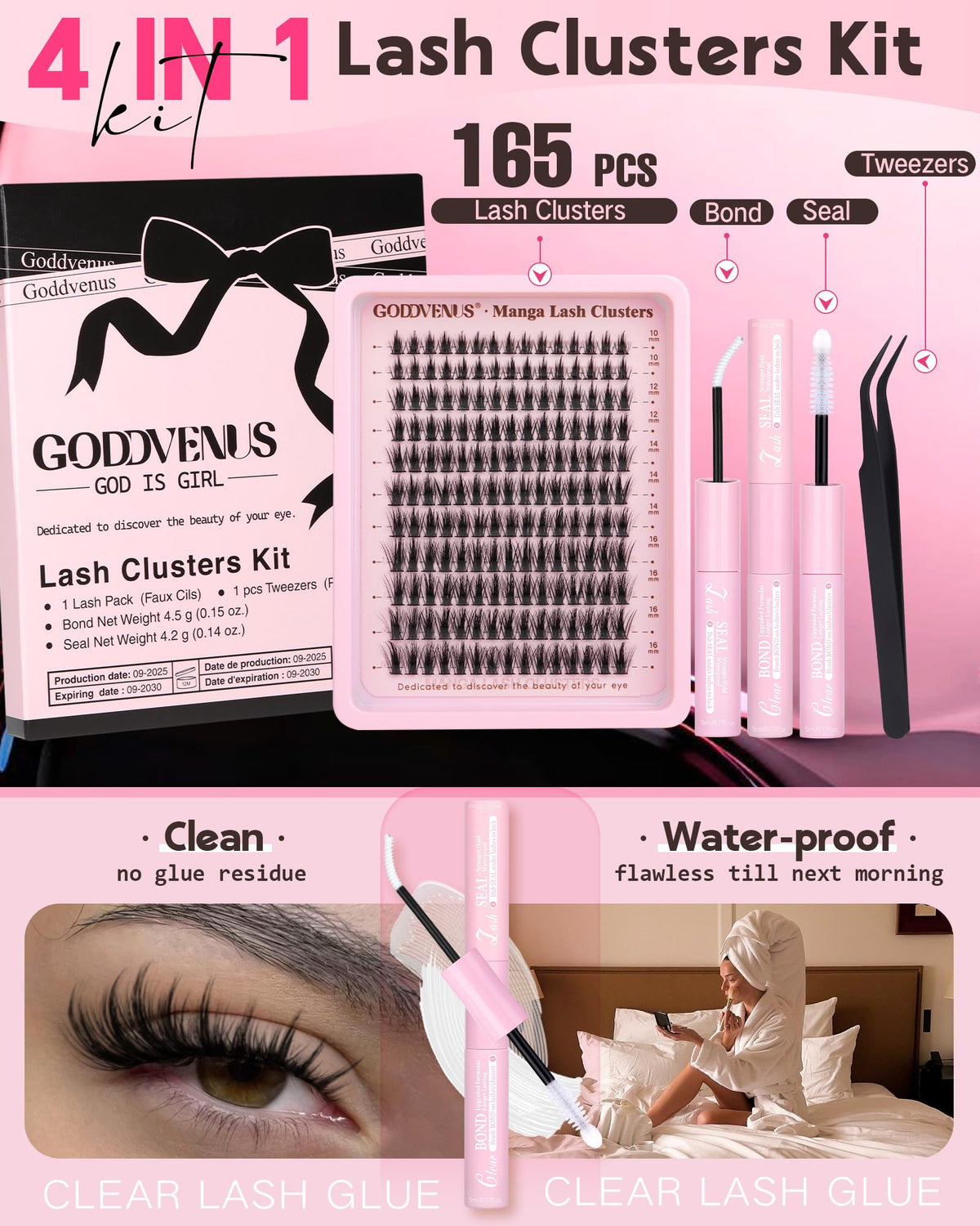 Goddvenus soft plush lashes with no plastic feel for comfortable wear