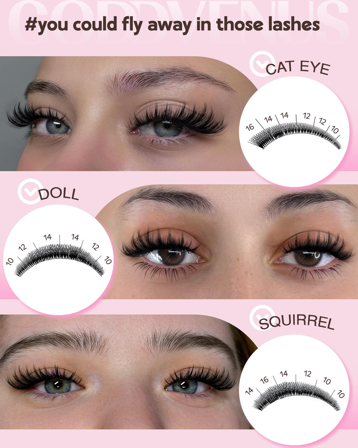 Goddvenus wispy natural-look lash clusters for everyday beauty
