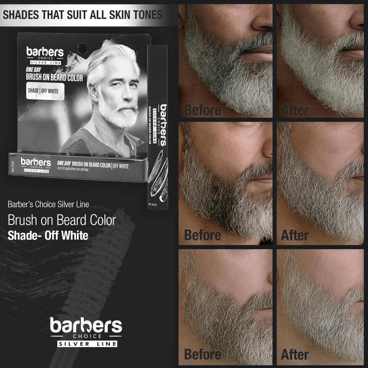 Godefroy Barbers Choice Silver Line on mustache for tidy, refreshed look