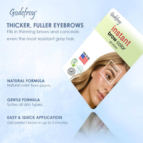 Godefroy brow color application step two for finishing and shade depth.