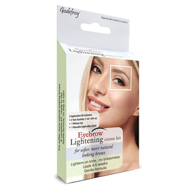 Godefroy eyebrow lightening cream kit box for at-home brow lightening.