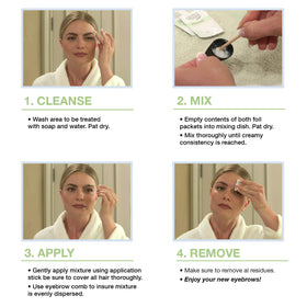 Godefroy eyebrow lightening cream shows lighter brow result for a natural look.