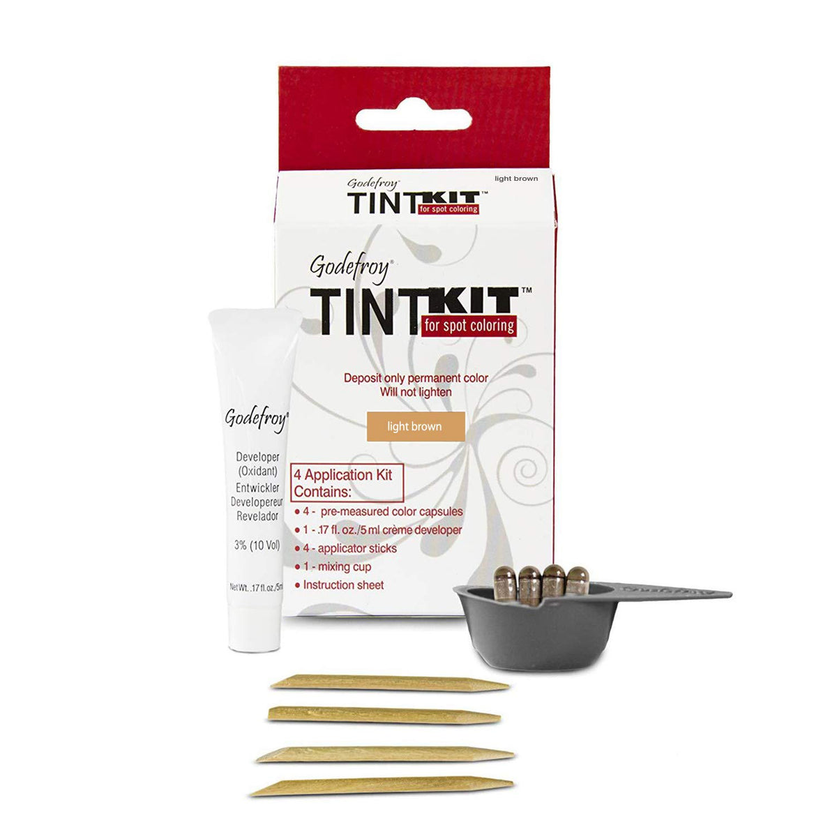 Godefroy root touch-up kit light brown box for quick gray coverage