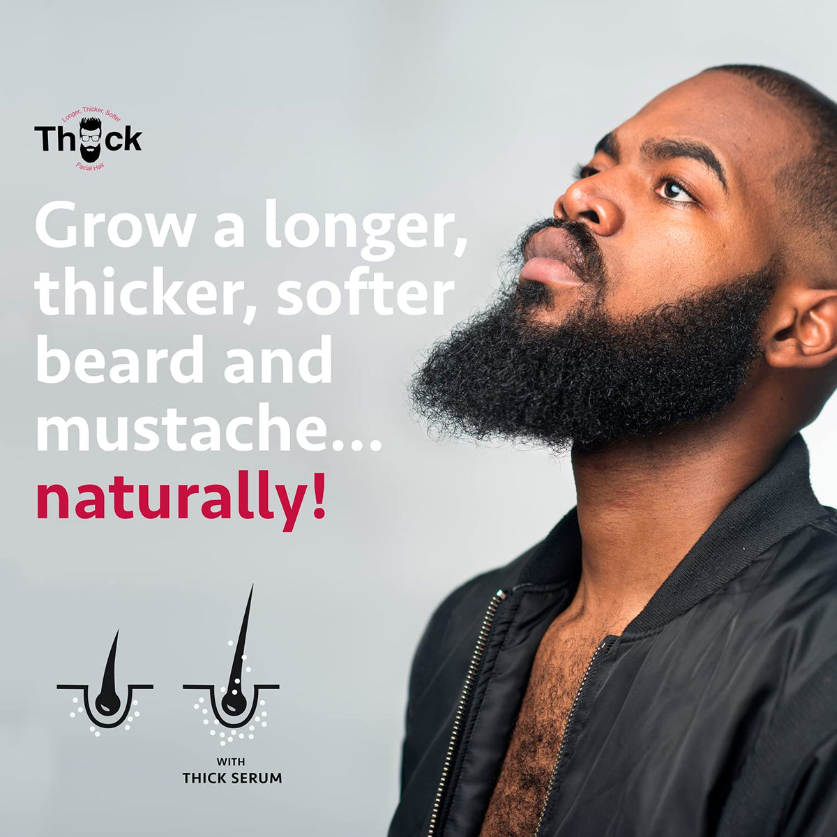Godefroy serum pump enables easy, precise application on facial hair.