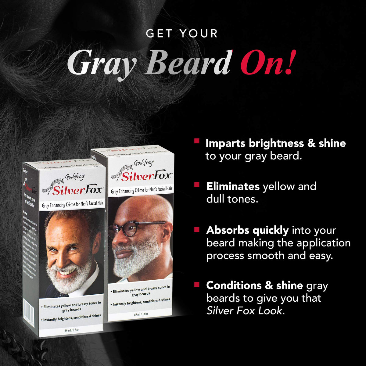 Godefroy Silver Fox barbershop shot implies professional-looking results at home.