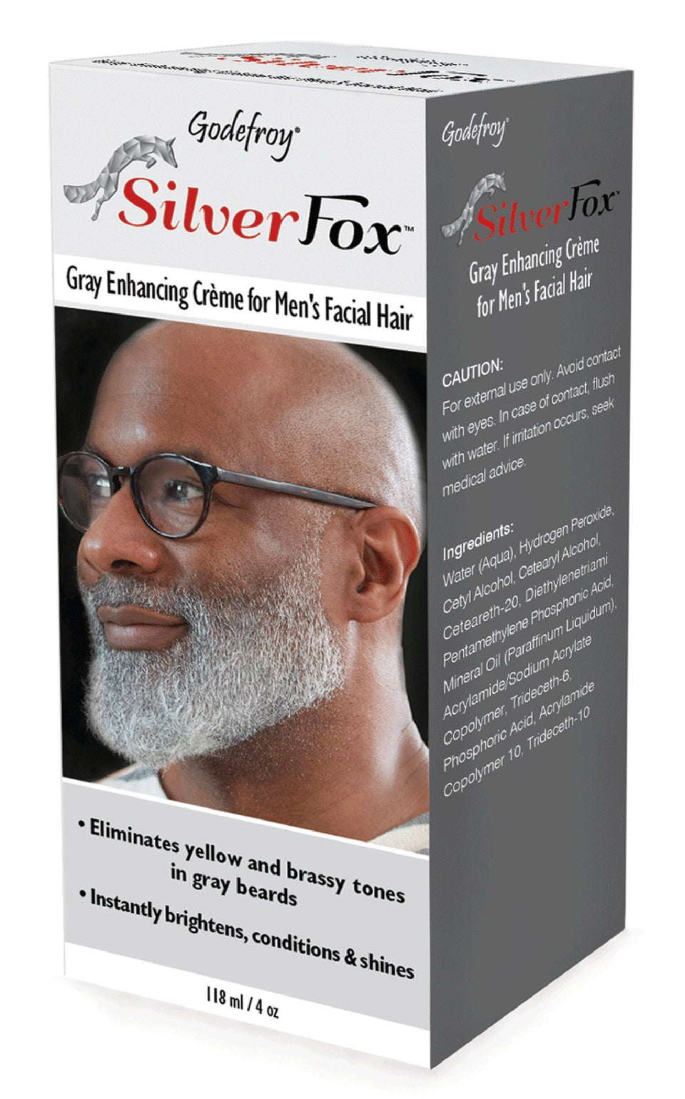 Godefroy Silver Fox bottle pour demonstrates quick absorption for a clean, non-greasy finish.