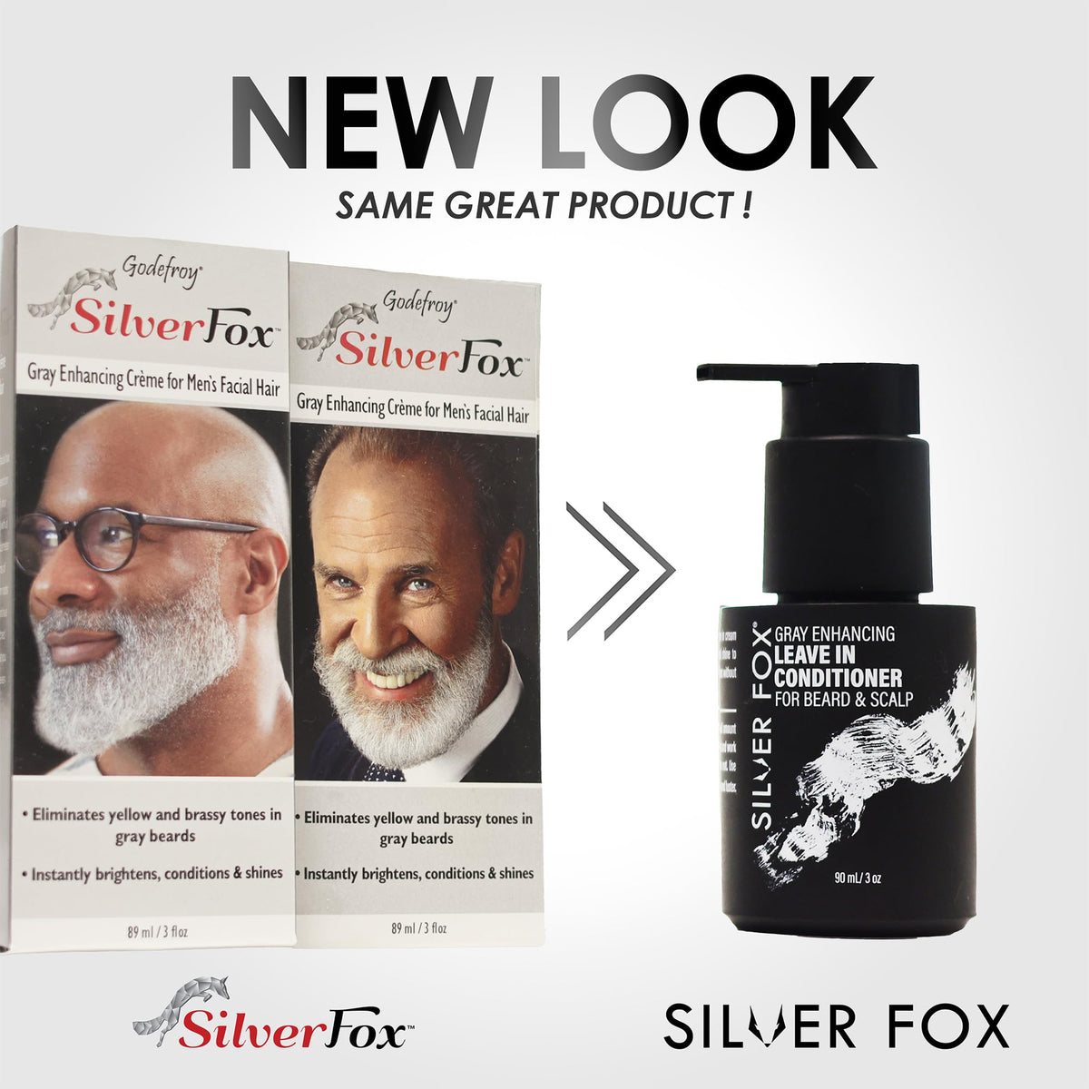 Godefroy Silver Fox closeup shows cream texture that evens tone and adds subtle shine.
