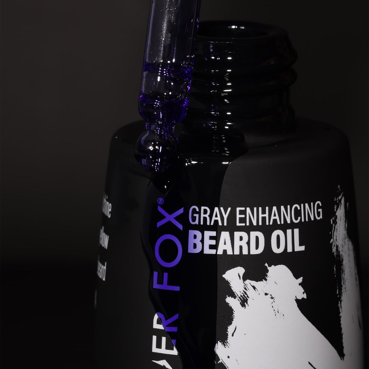 Godefroy Silver Fox oil texture shown in hand for natural shine