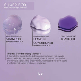 Godefroy Silver Fox Shampoo pump and bottle in sleek grooming setup.