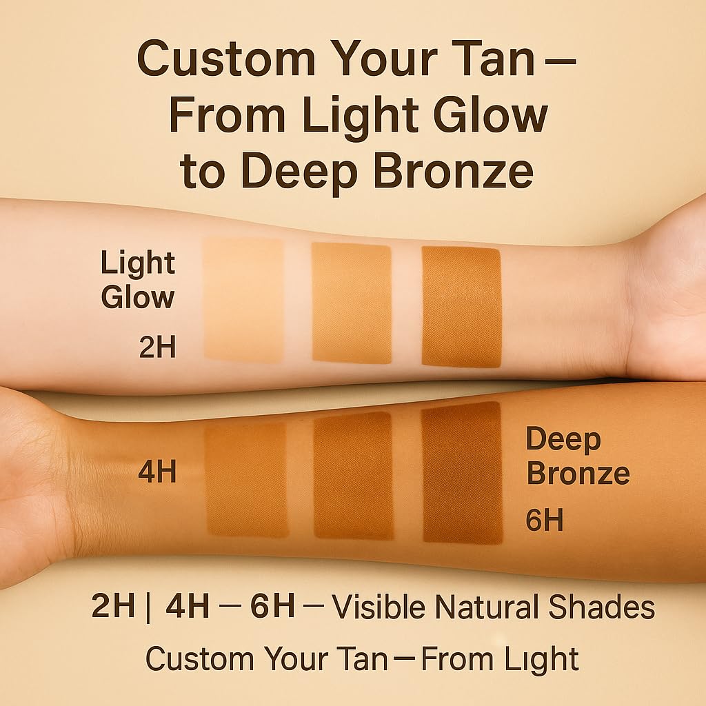 GOERTI natural DHA bronzing agent image illustrating a natural tan shade