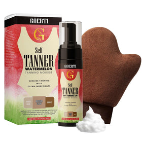 GOERTI self-tanner foam application shows easy, streak-free use at home